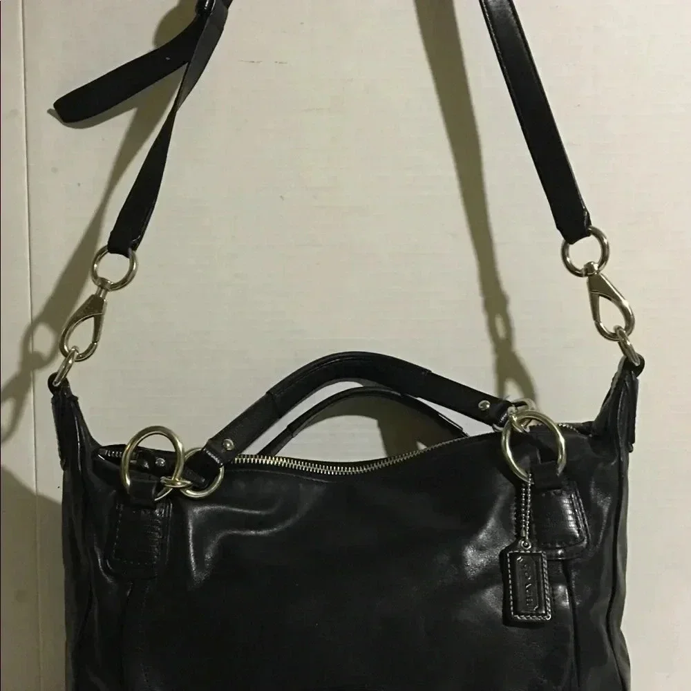 Authentic coach black leather handbag